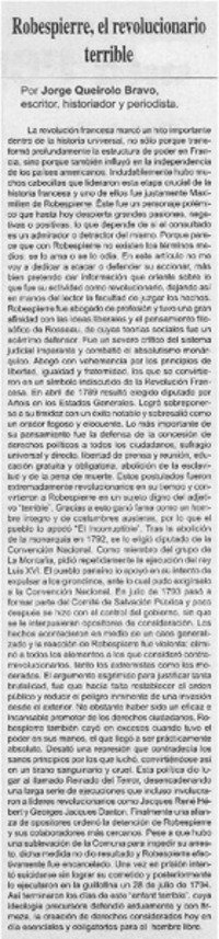 Robespierre, el revolucionario terrible.