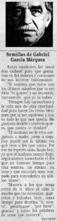 Semillas de Gabriel García Márquez