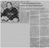 Toda literatura es una suma de otras literaturas"