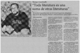 Toda literatura es una suma de otras literaturas"