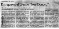 Entregaron el premio "José Donoso".