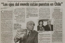 "Los ojos del mundo están puestos en Chile"