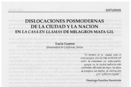 Dislocaciones posmodernas de la ciudad y la nación en La casa en llamas de Milagros Mata Gil