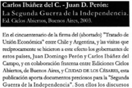 La Segunda Guerra de la Independencia.