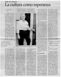 La cultura como esperanza