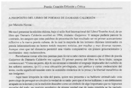 A propósito del libro de poemas de Damaris Calderón
