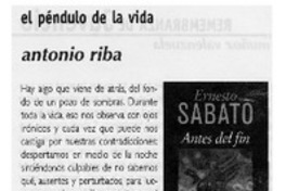 Elpéndulo de la vida, Antonio Riba.