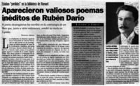 Aparecieron valiosos poemas inéditos de Rubén Darío