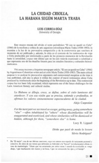 La Ciudad criolla, La Habana según Marta Traba