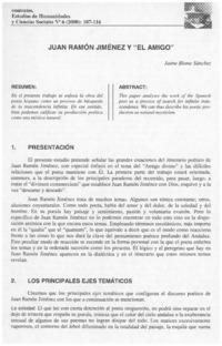 Juan Ramón Jiménez y "El Amigo"