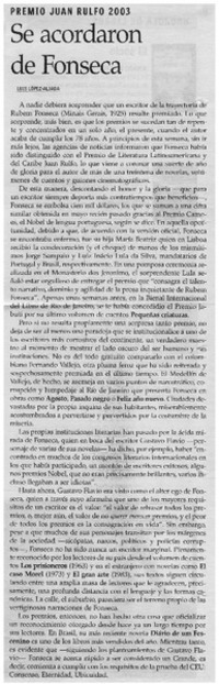 Se acordaron de Fonseca