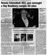 Novela Fahrenheit 451, que consagró a Ray Bradbury, cumple 50 años