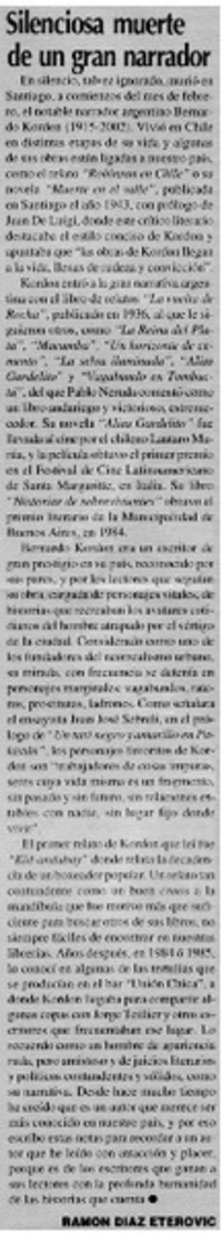 Silenciosa muerte de un gran narrador