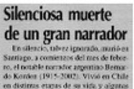 Silenciosa muerte de un gran narrador
