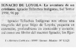 Ignacio de Loyola. La Aventura de un cristiano