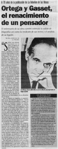 Ortega y Gasset, el renacimiento de un pensador.
