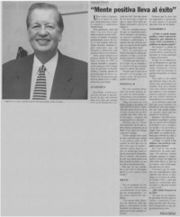 Mente positiva lleva al éxito"