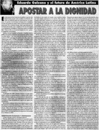 Apostar a la dignidad