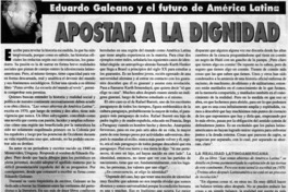 Apostar a la dignidad