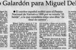 Otro galardón para Miguel Delibes