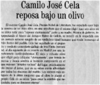 Camilo José Cela reposa bajo un olivo