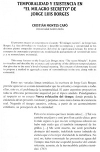 Temporalidad y existencia en "El milagro secreto" de Jorge Luis Borges
