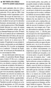 De visita en Chile estuvo José Saramago.