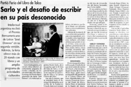 Sarlo y el desafío de escribir en su país desconocido