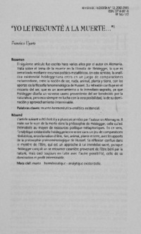 "Yo pregunté a la muerte..."