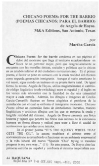 Poemas Chicanos: para el barrio