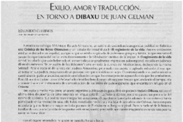 Exilió, amor y traducción. En torno a DIBAXU de Juan Gelman