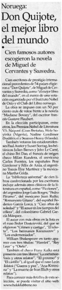 Don Quijote, el mejor libro del mundo.