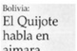 El Quijote habla en aimara.