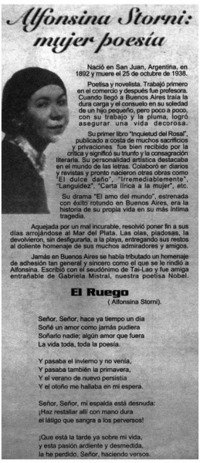 Alfonsina Storni, mujer poetisa.