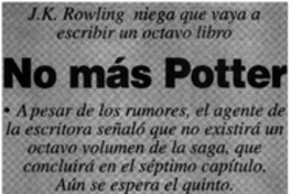 No más Potter