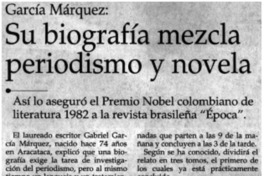 Su biografía mezcla periodismo y novela.
