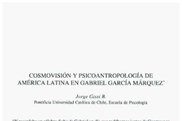 Cosmovisión y psicoantropología de América Latina en Gabriel García Márquez