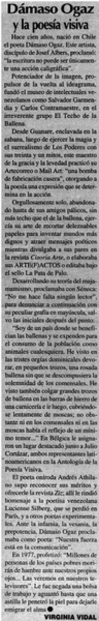 Dámaso Ogaz y la poesía visiva