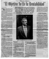 "El Objetivo no es la Rentabilidad"