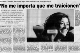 "No me importa que me traicionen" Almudena Grandes, escritora, llegó para el estreno de "Los ojos rotos"