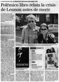 Polémico libro relata la crisis de Lennon antes de morir