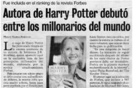 Autora de Harry Potter debutó entre los millonarios del mundo