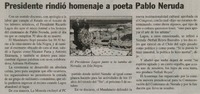 Presidente rindió homenaje a poeta Pablo Neruda.