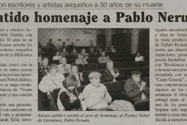 Sentido homenaje a Pablo Neruda.