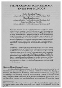 Felipe Guaman Poma de Ayala entre dos mundos