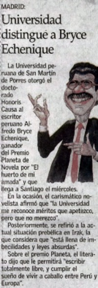 Universidad distingue a Bryce Echenique.