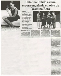 Catalina Pulido es una esposa engañada en obra de Yasmina Reza