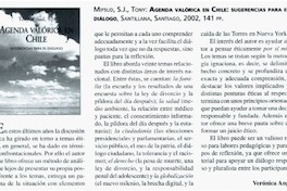 Agenda valórica en Chile : sugerencias para el diálogo