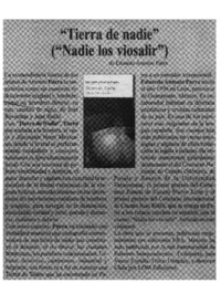 Tierra de nadie" ("nadie los vio salir").