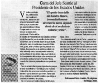 Carta del Jefe Seattle al Presidente de los Estados Unidos